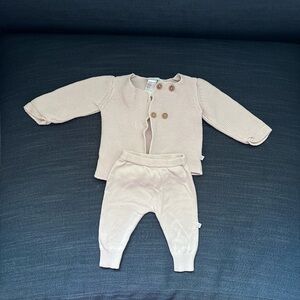Elegant Baby Cozy Pale Pink Matching Sweater Set